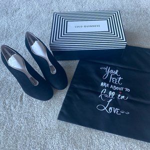 BRAND NEW Lulu Guinness Black Suede Madeline Boot